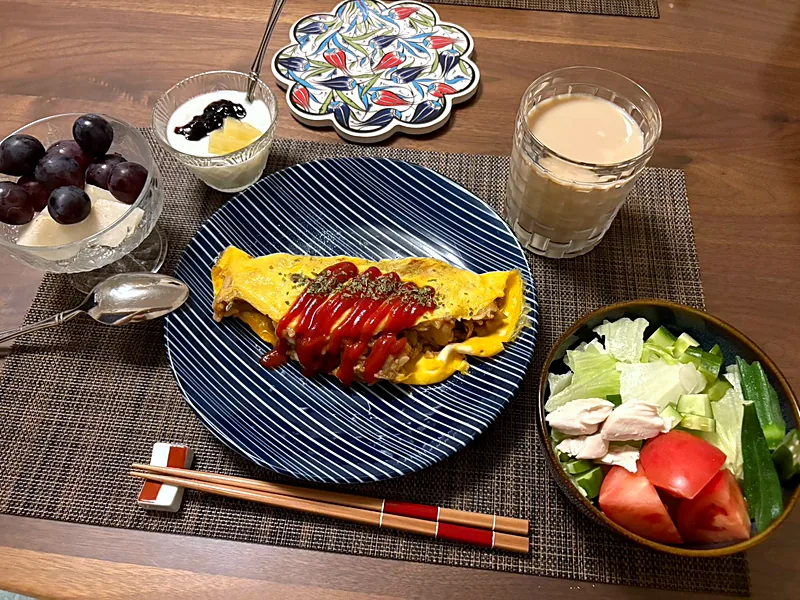 A home-cooked meal at her table in Japan